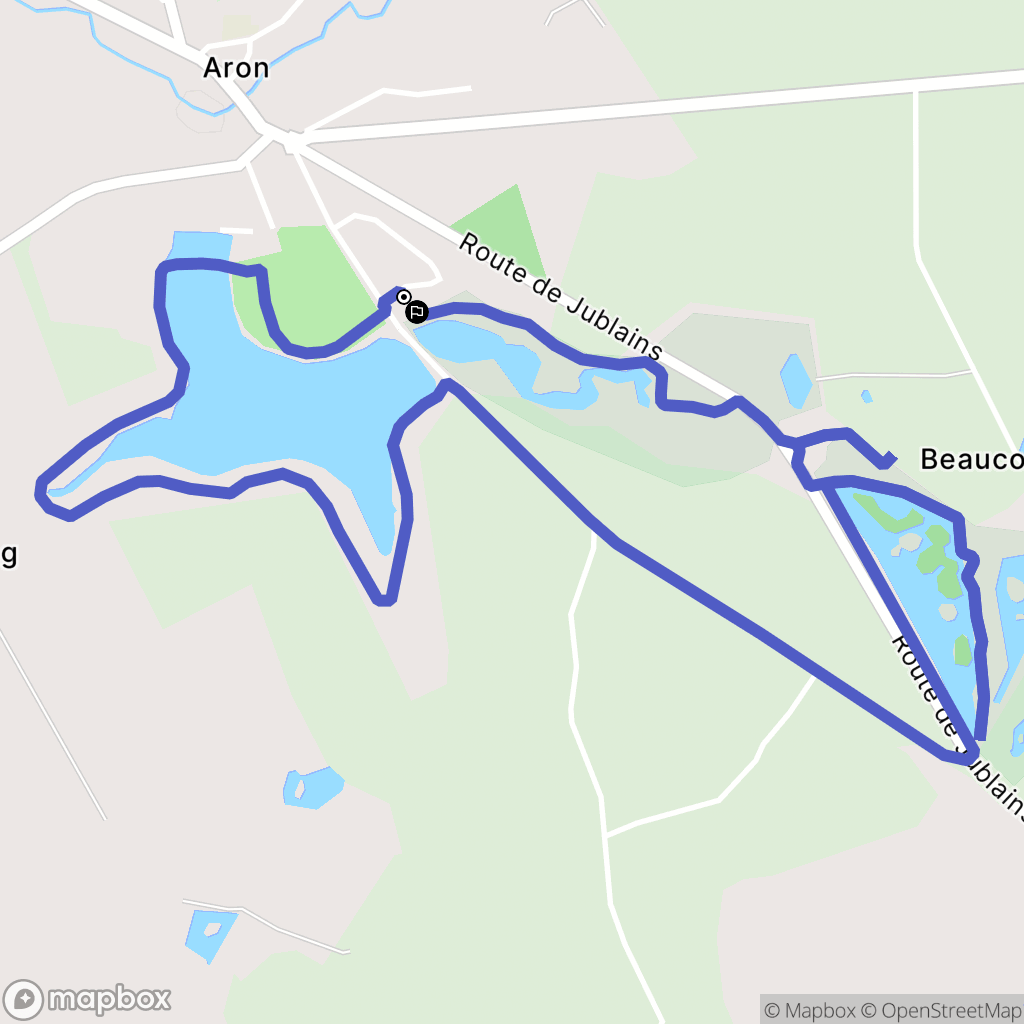 Aron : carte du parcours de randonnée - France