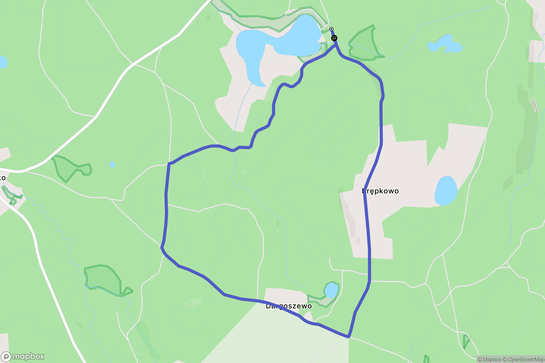 Krępkowice: mapa trasy - Poland
