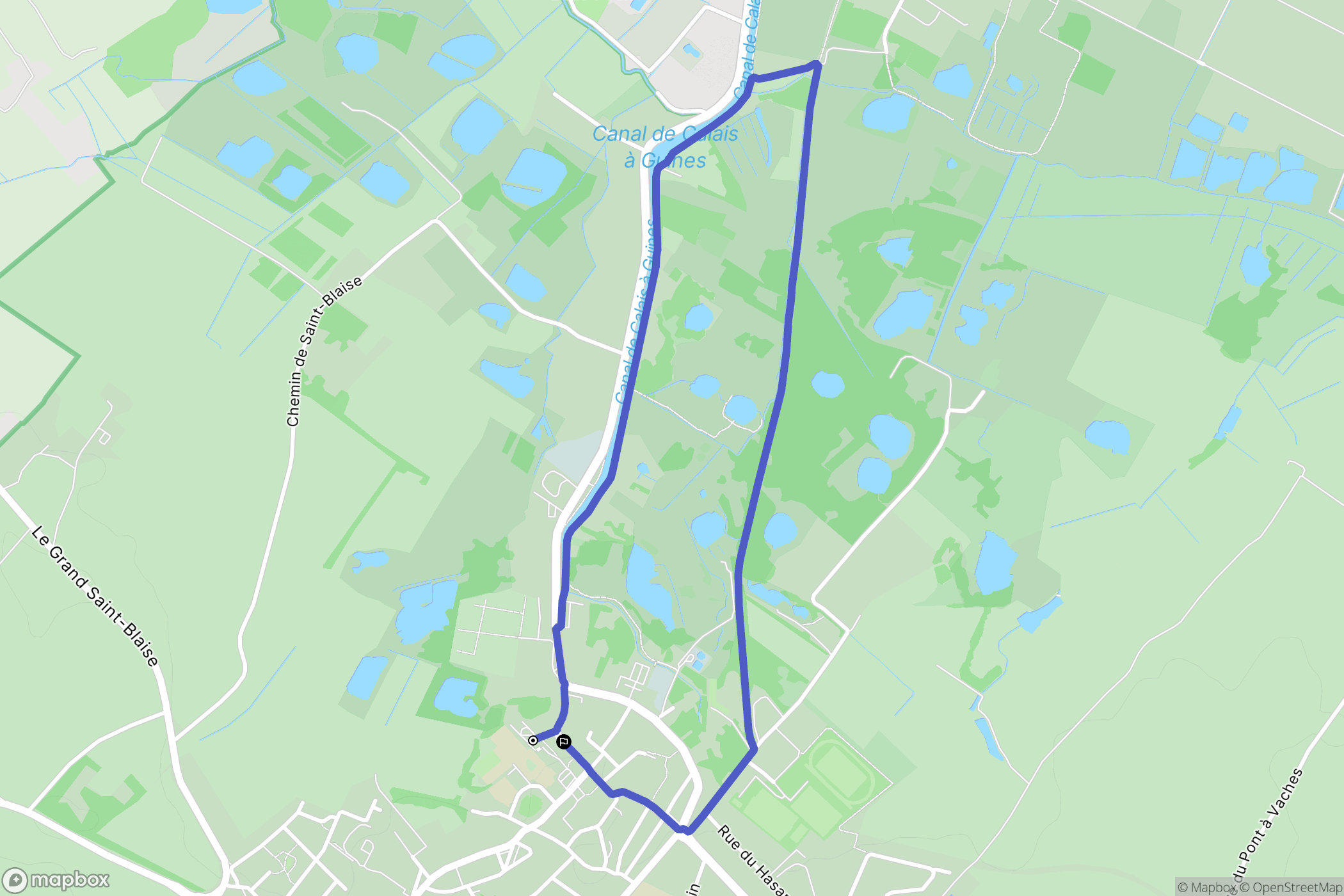 Guines : carte du parcours de randonnée - France