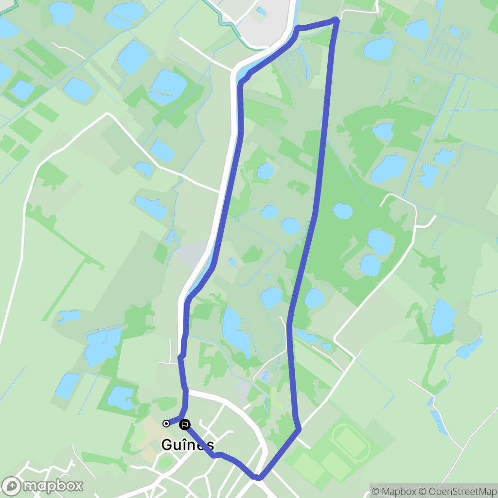 Guines : carte du parcours de randonnée - France