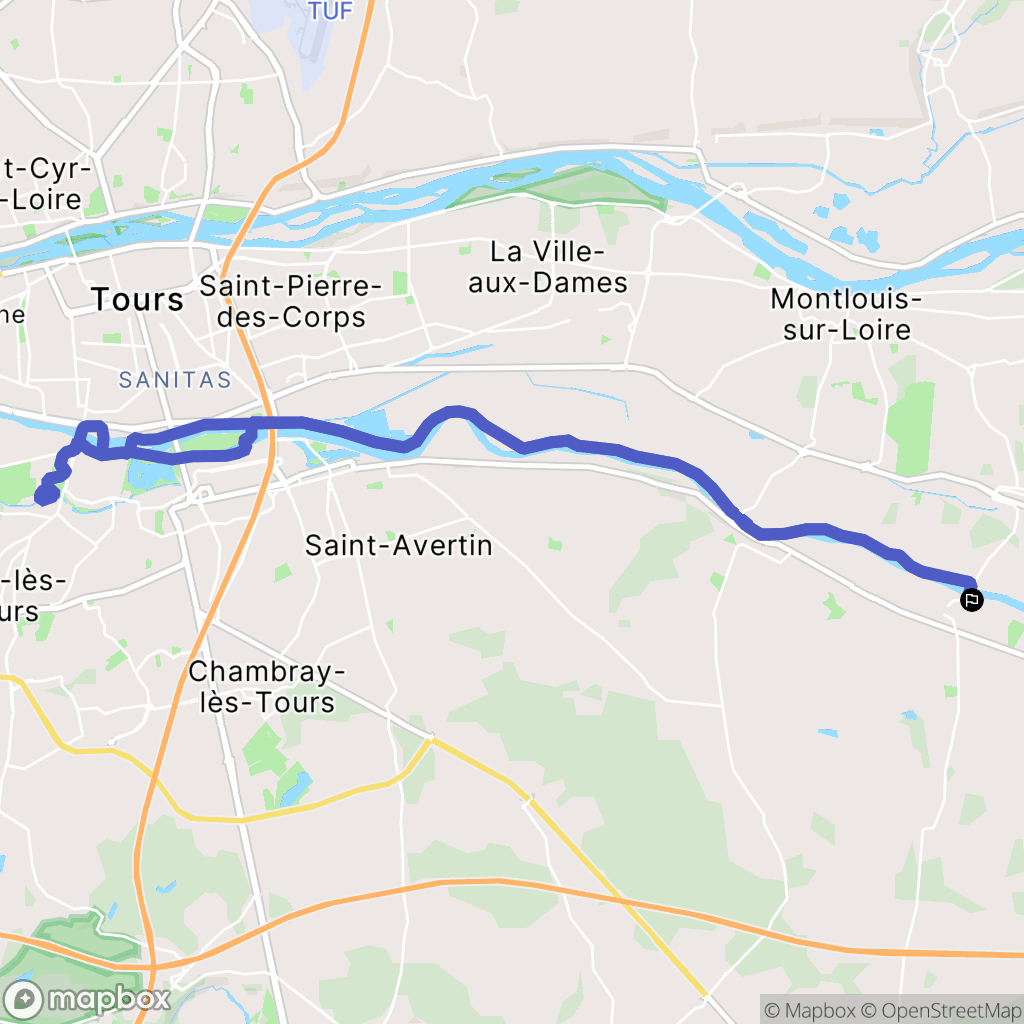 Azay-sur-Cher : carte du parcours de randonnée - France