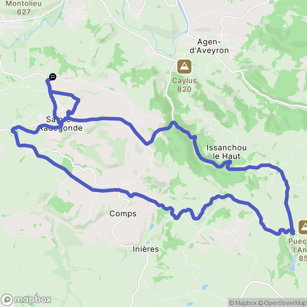 Sainte-Radegonde : carte du parcours de randonnée - France