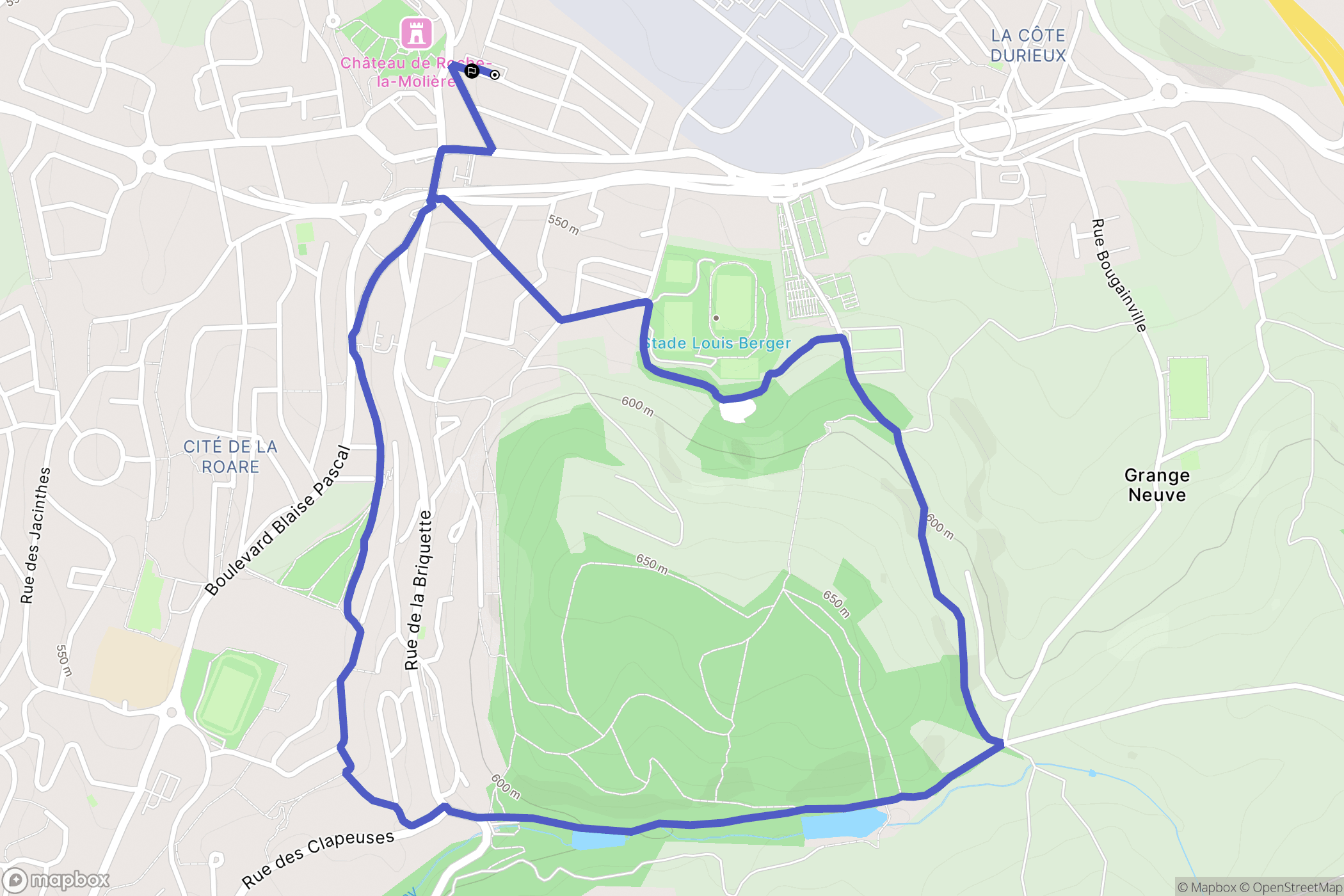 Roche-la-Molière : carte du parcours de randonnée - France