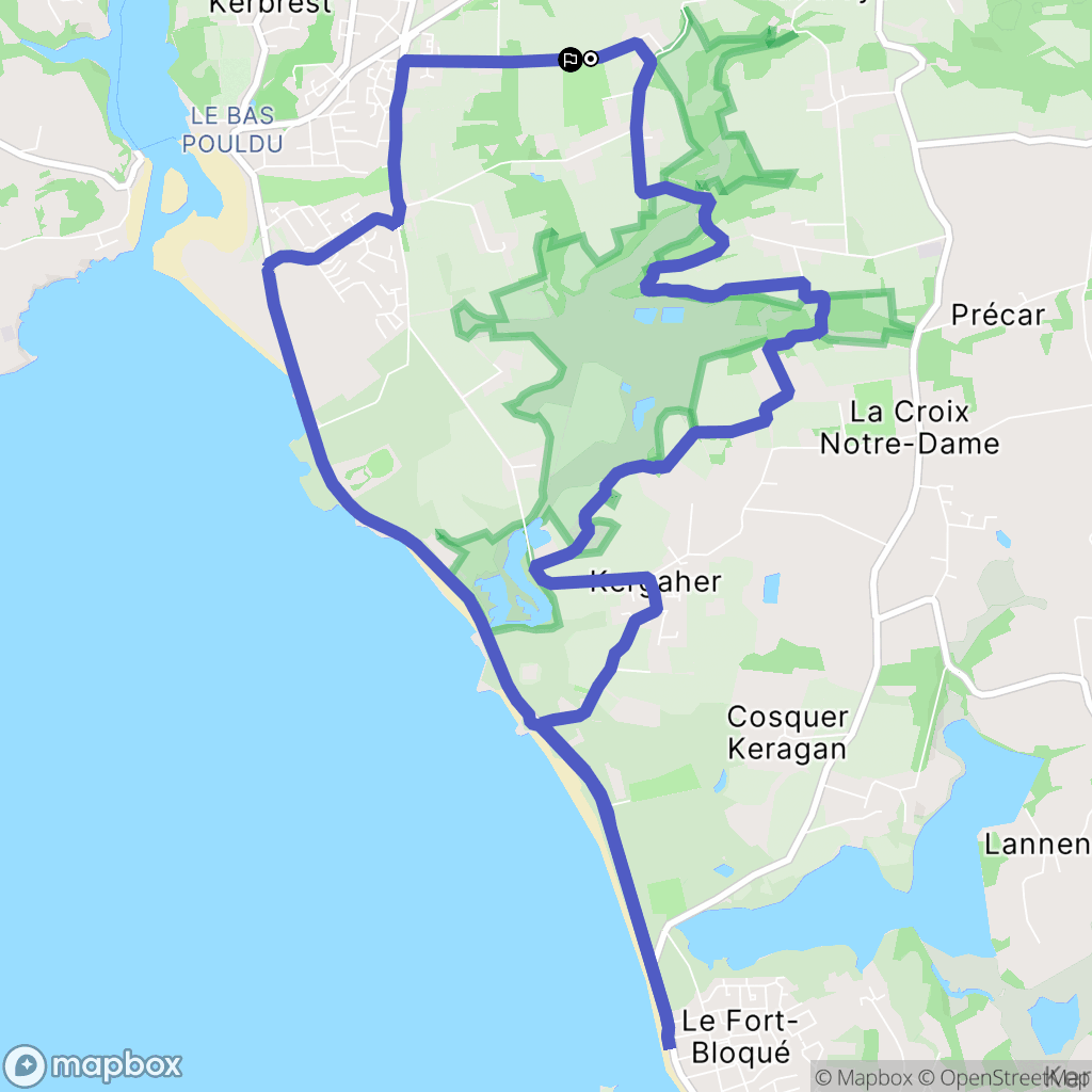 Guidel : carte du parcours de randonnée - France