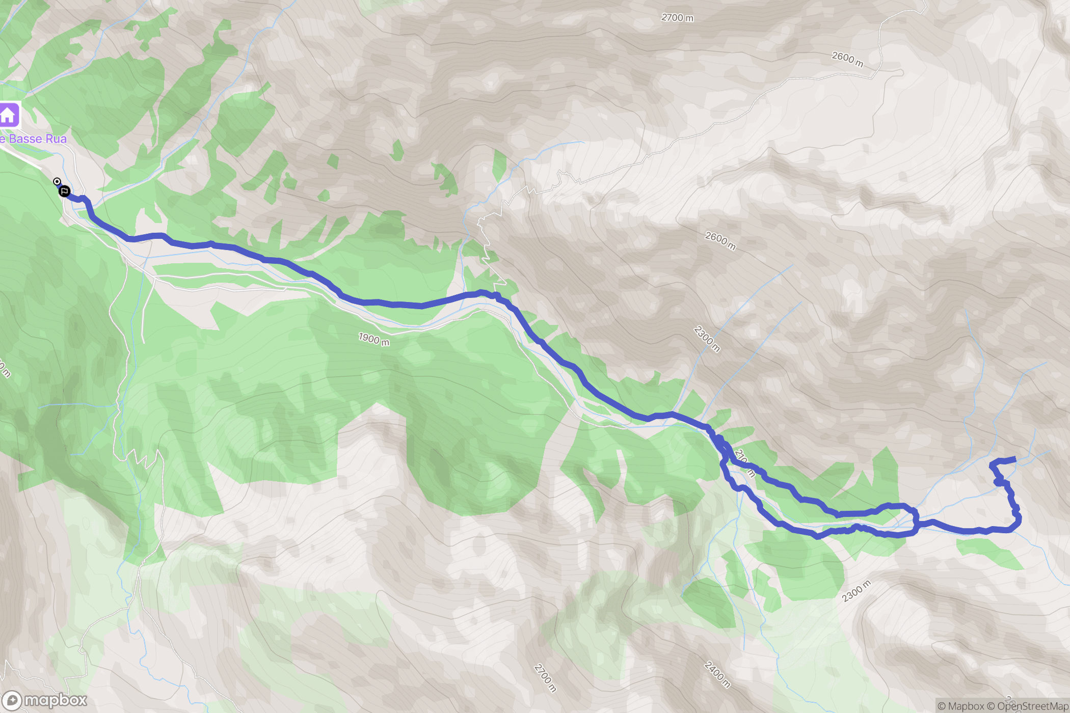 Vars : carte du parcours de randonnée - France