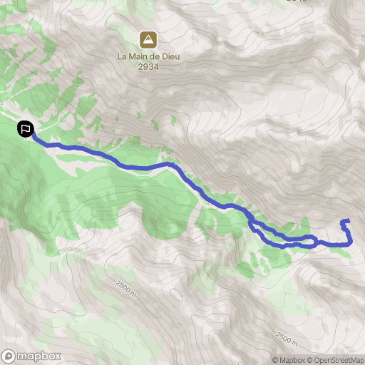 Vars : carte du parcours de randonnée - France