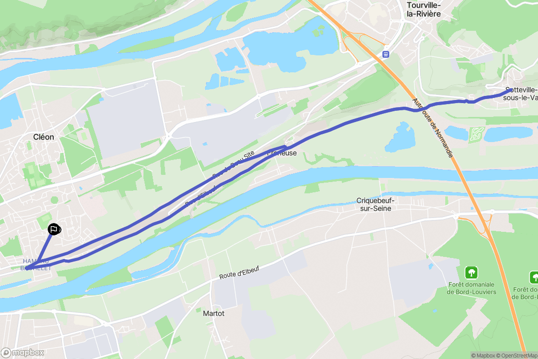 Saint-Aubin-lès-Elbeuf : carte du parcours de randonnée - France