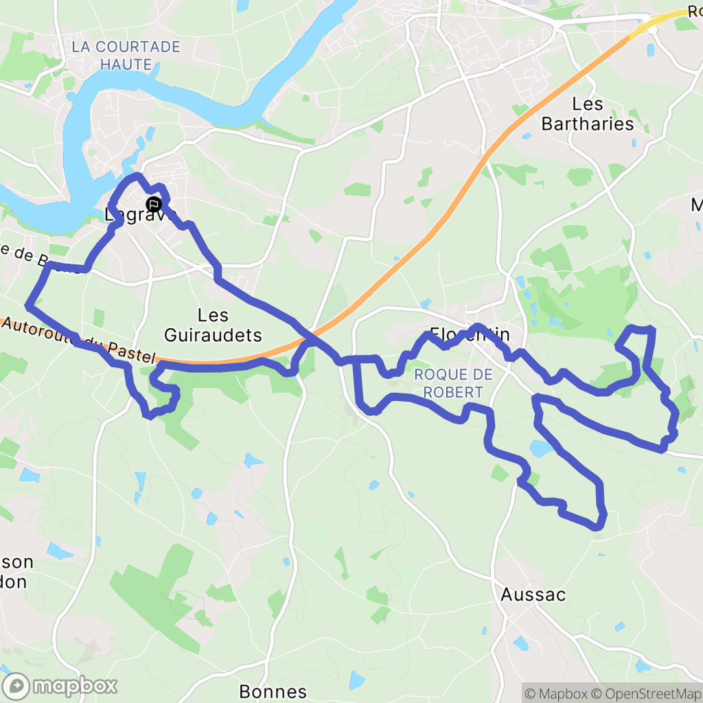 Lagrave : carte du parcours de randonnée - France