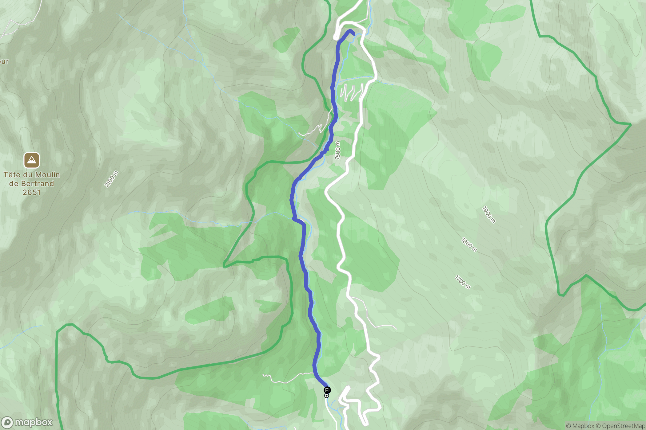 Entraunes : carte du parcours de randonnée - France