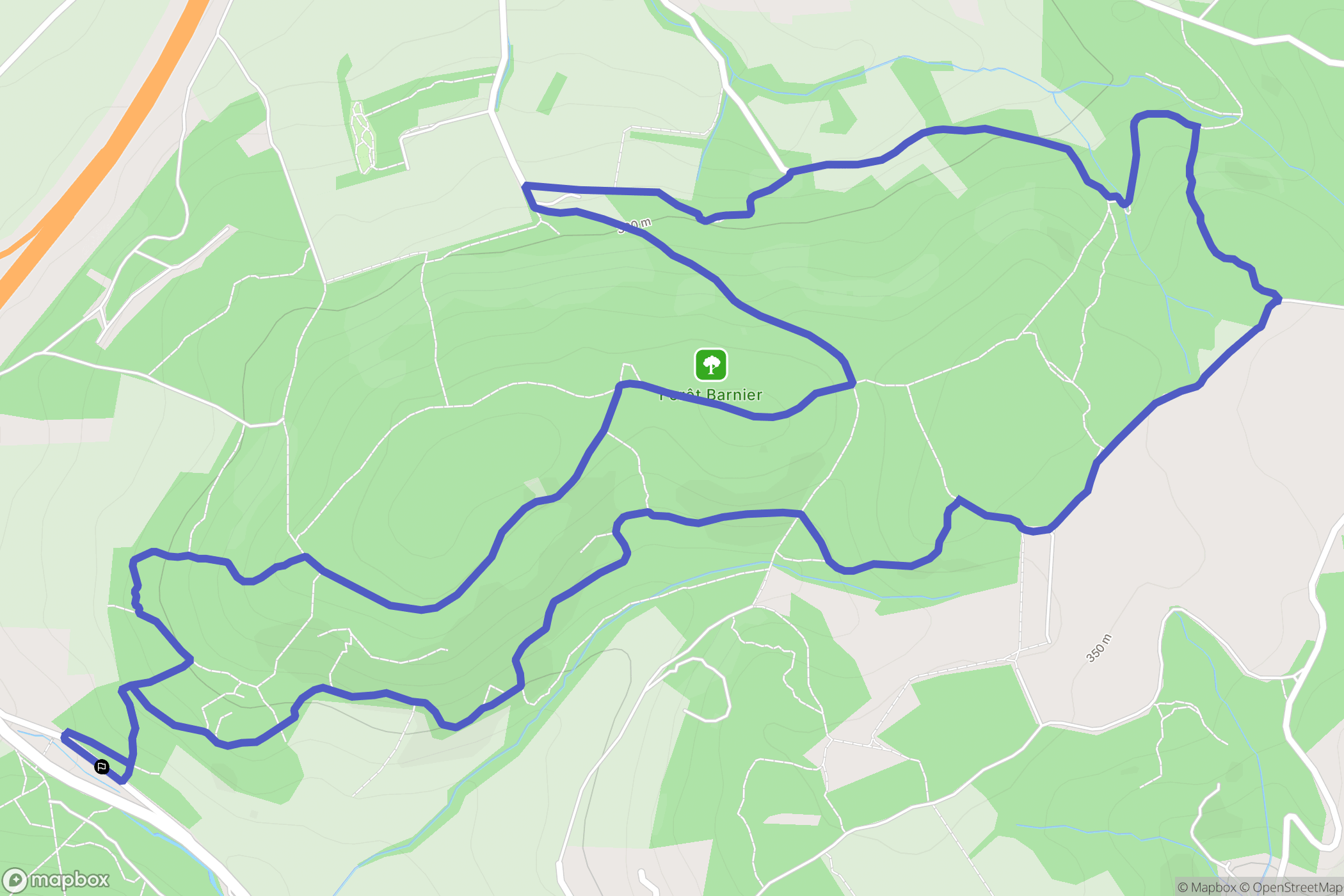 Simandres : carte du parcours de randonnée - France