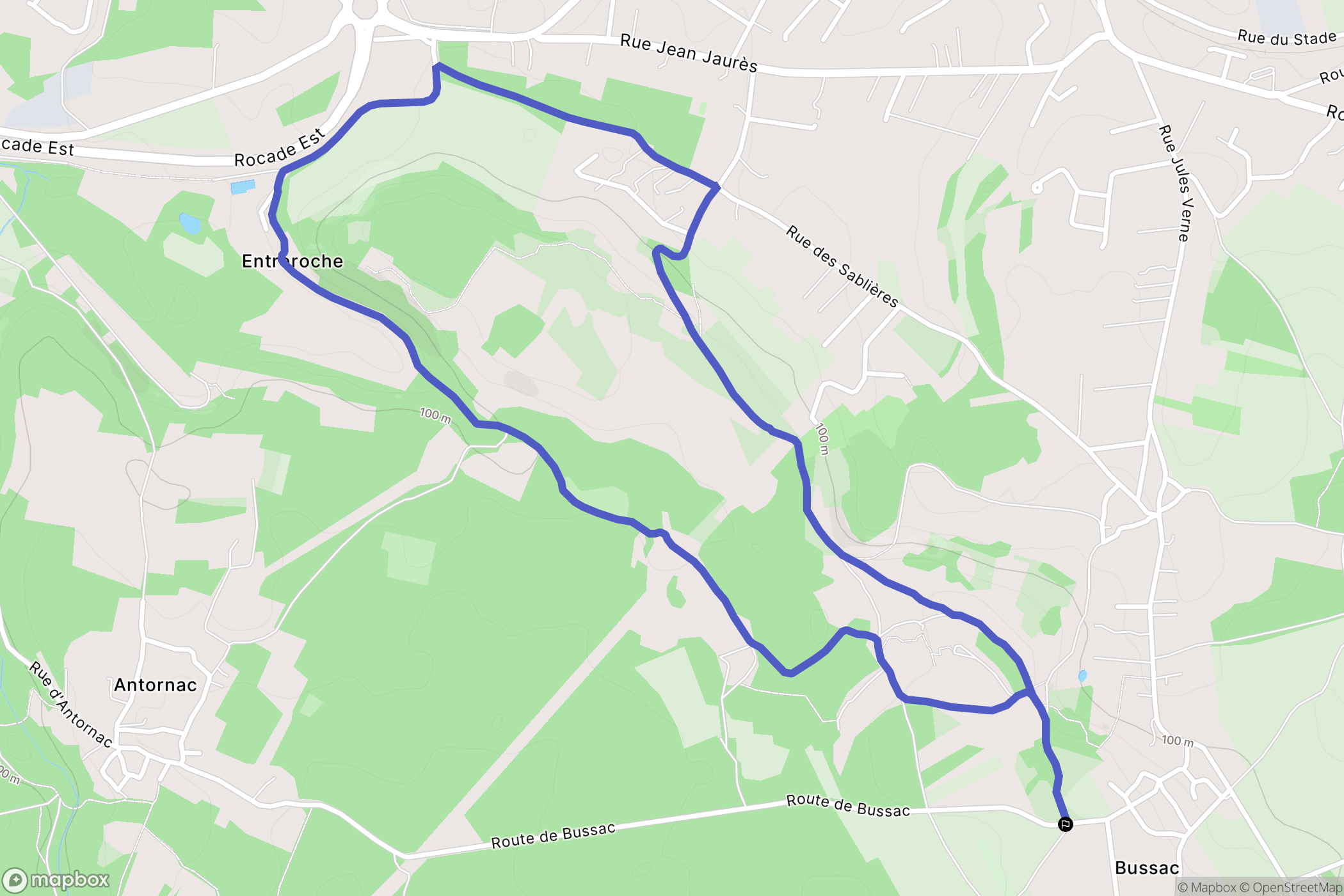 Magnac-sur-Touvre : carte du parcours de randonnée - France