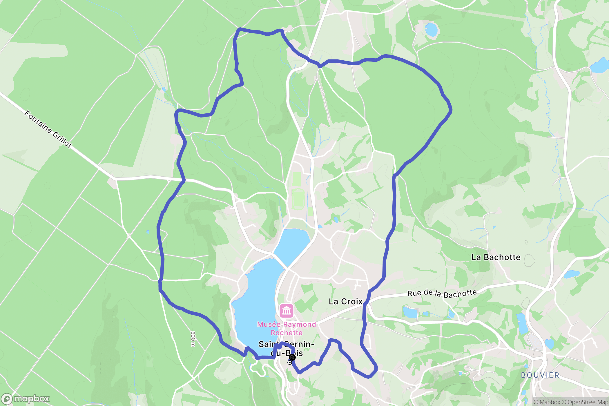 Saint-Sernin-du-Bois : carte du parcours de randonnée - France