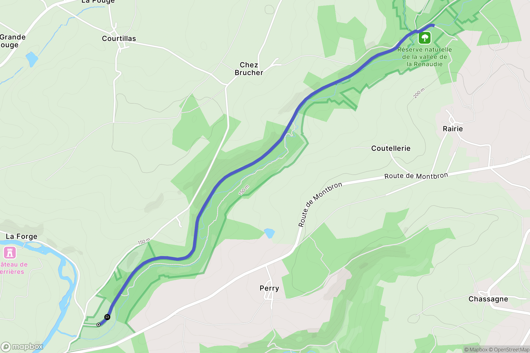 Montbron : carte du parcours de randonnée - France