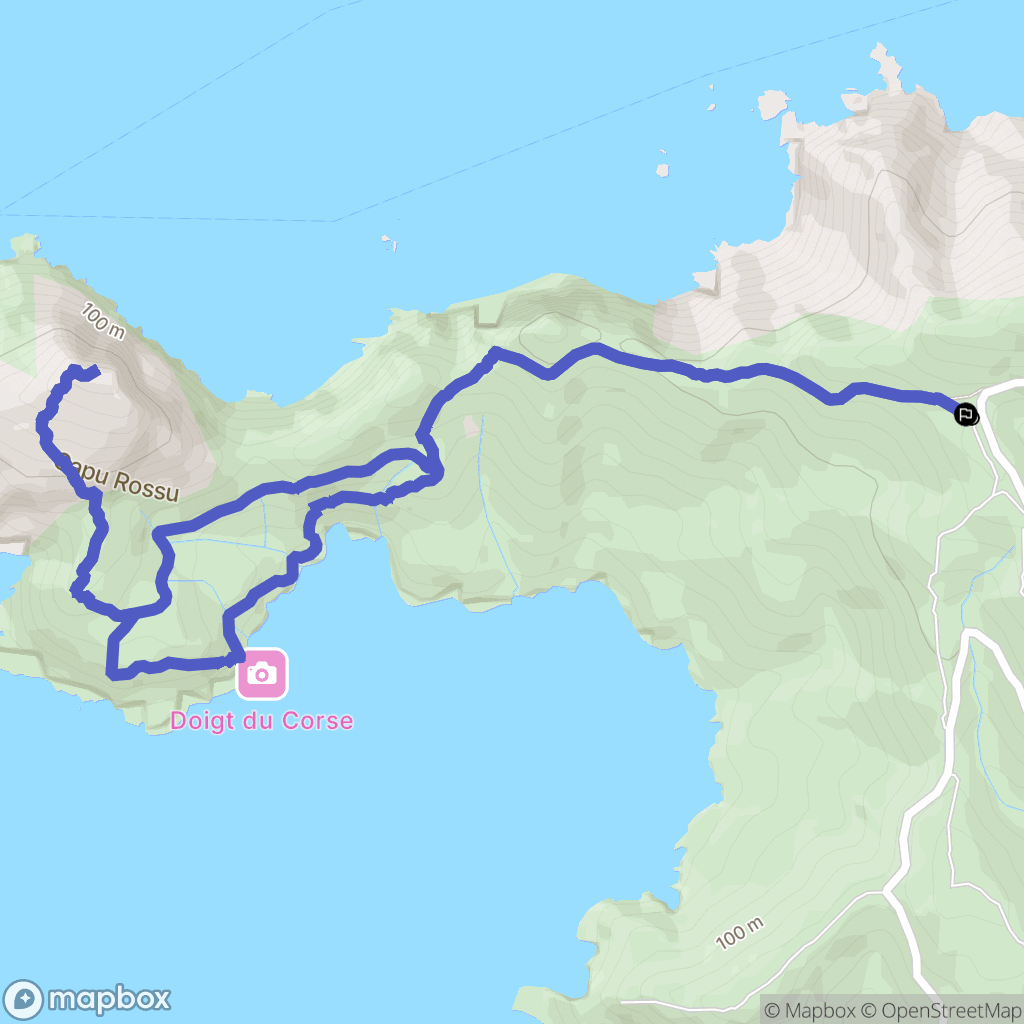 Piana : carte du parcours de randonnée - France