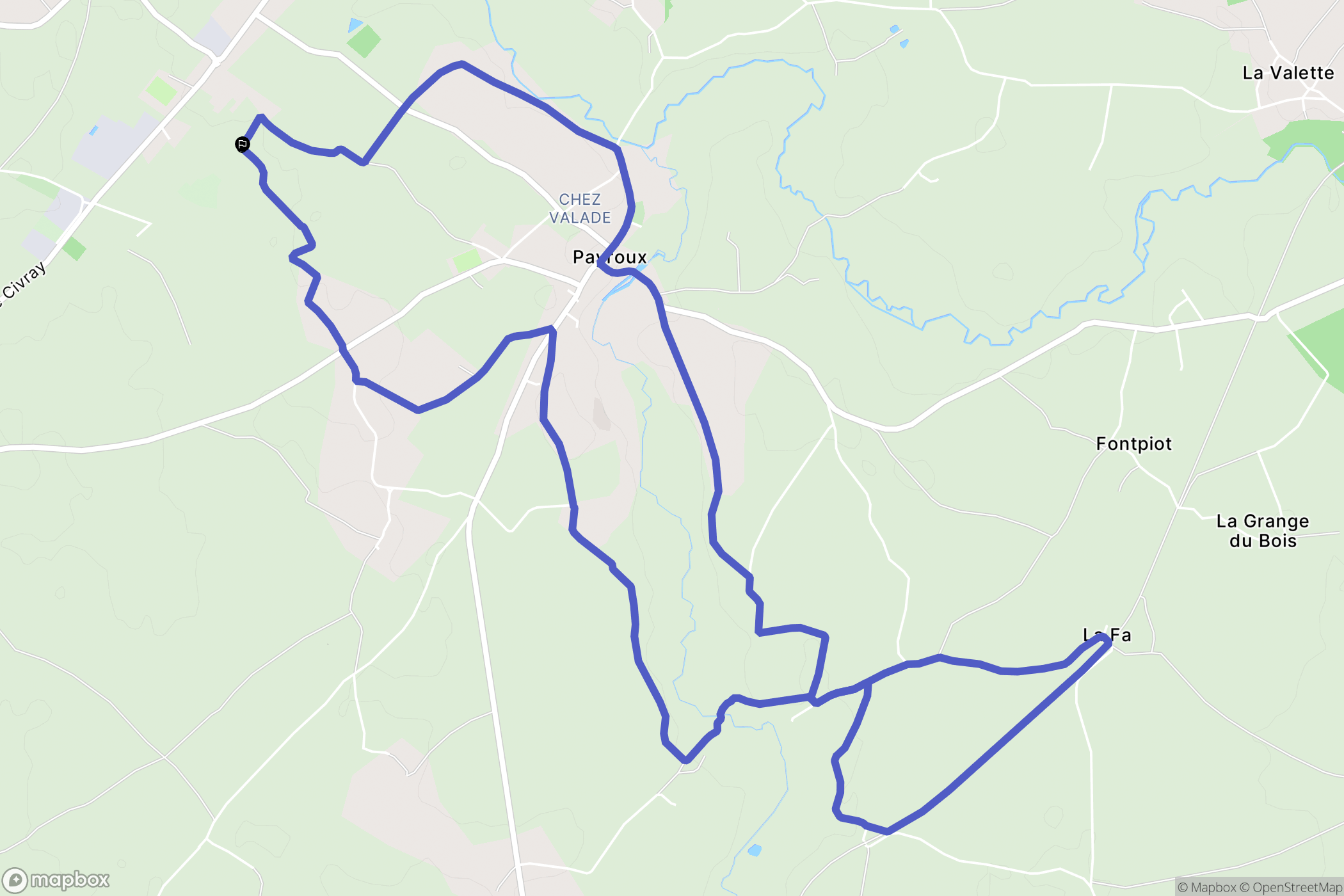 Joussé : carte du parcours de randonnée - France