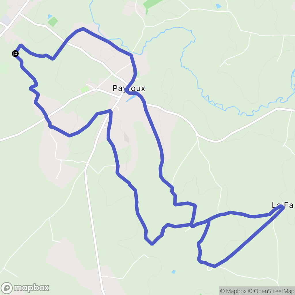 Joussé : carte du parcours de randonnée - France
