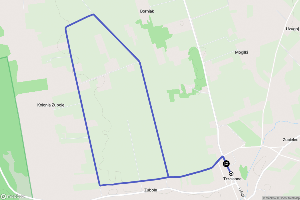 Trzcianne: mapa trasy - Poland