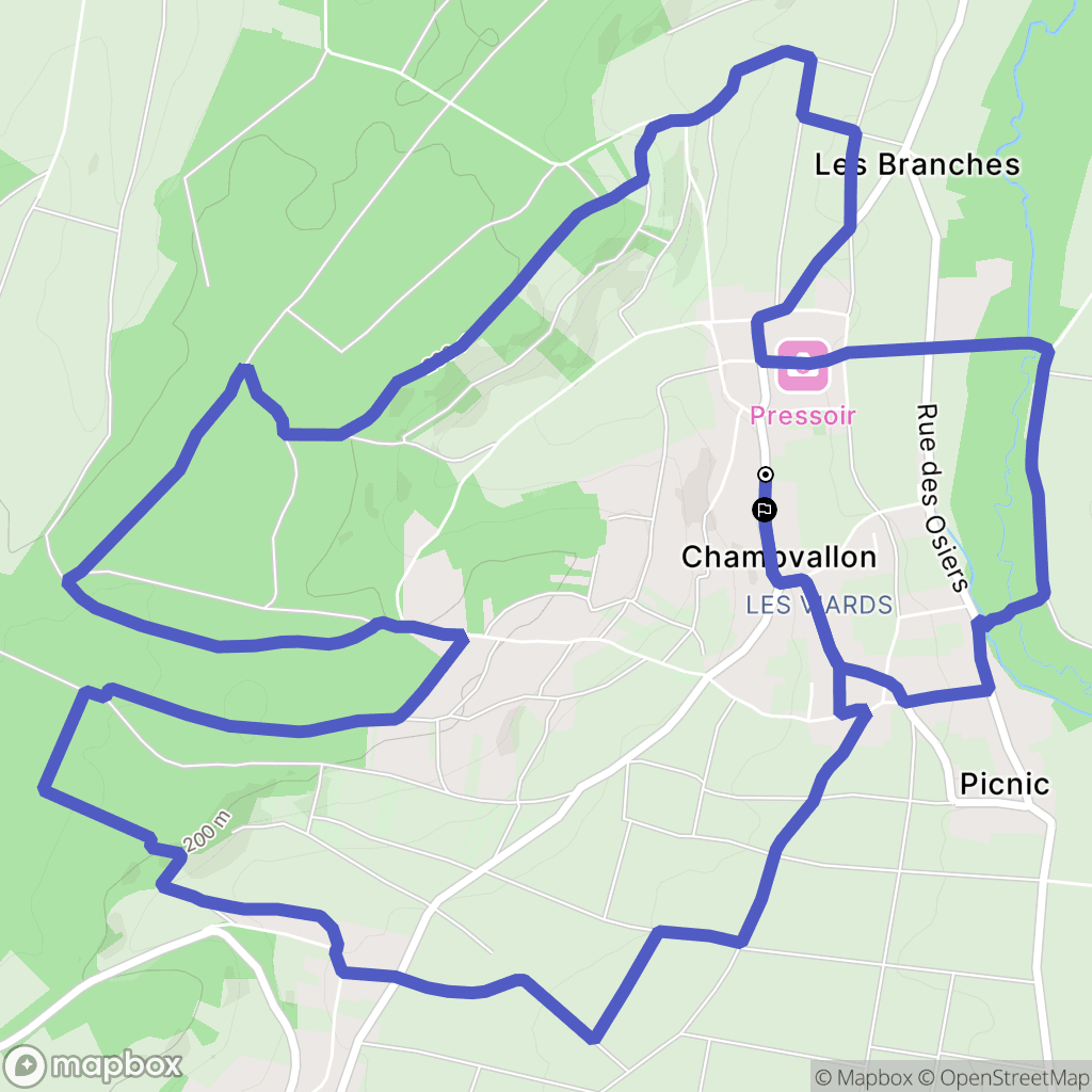 Montholon : carte du parcours de randonnée - France