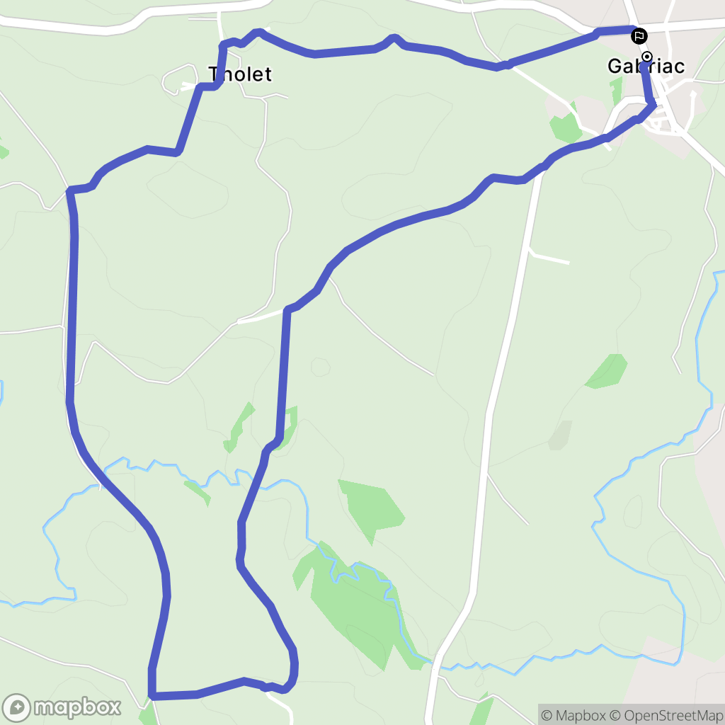 Gabriac : carte du parcours de randonnée - France