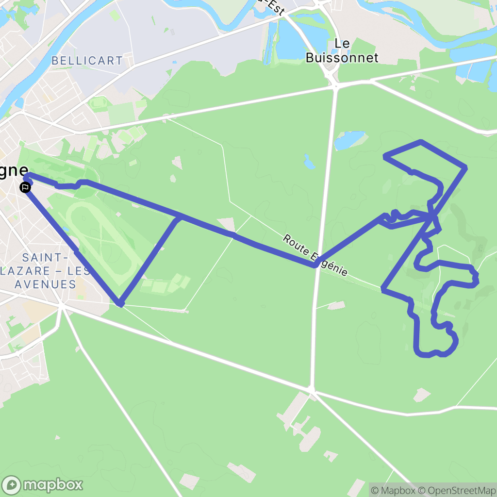 Compiègne : carte du parcours de randonnée - France