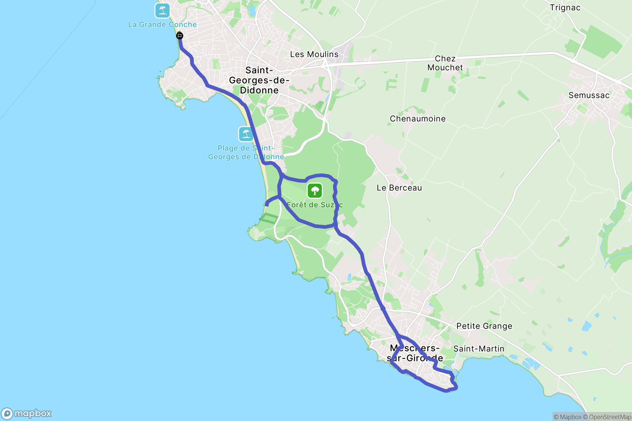 Saint-Georges-de-Didonne : carte du parcours de randonnée - France