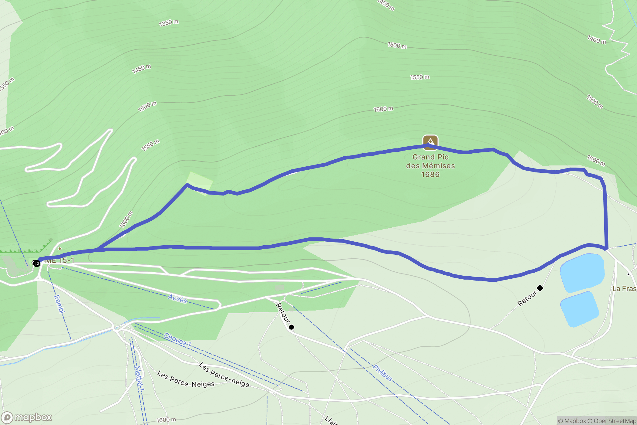 Thollon-les-Mémises : carte du parcours de randonnée - France