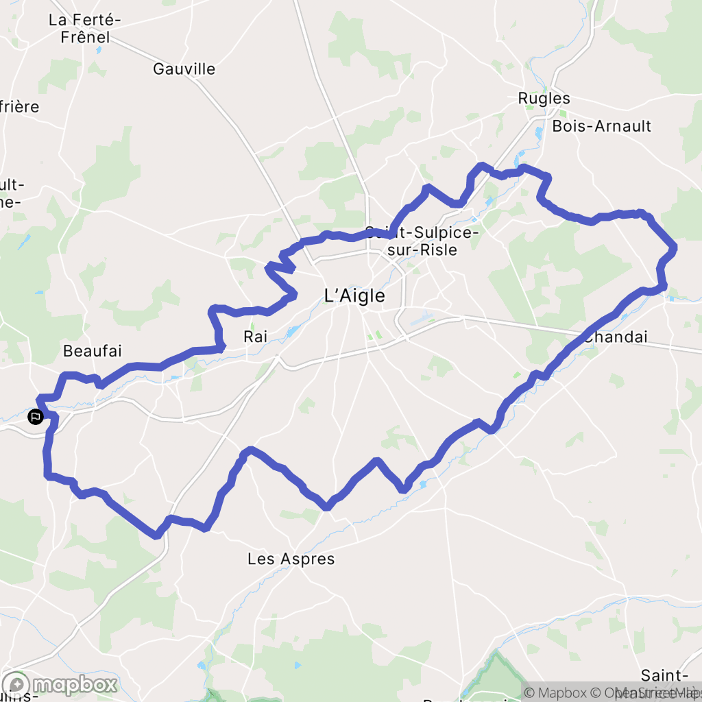 Saint-Hilaire-sur-Risle : carte du parcours de randonnée - France
