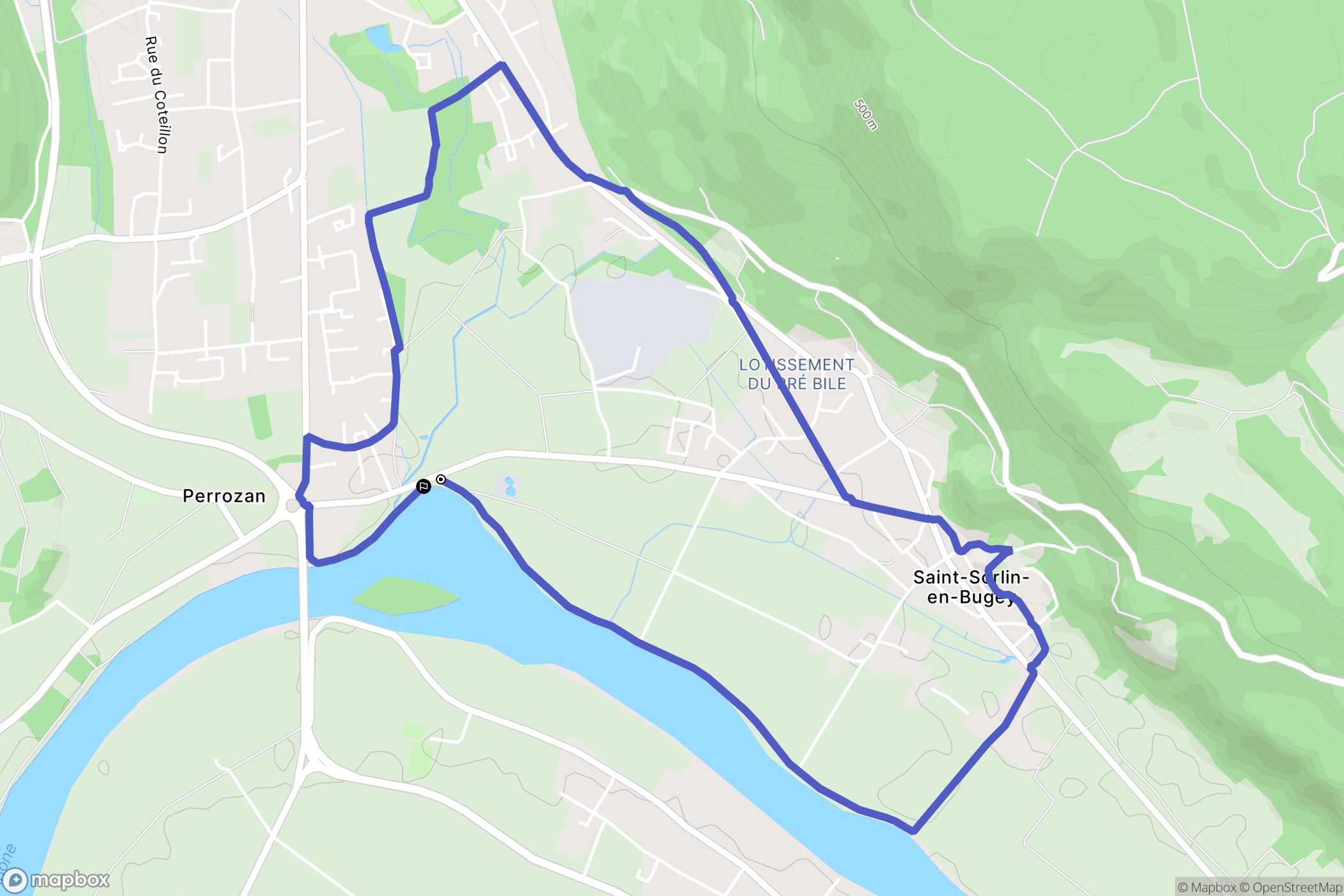 Saint-Sorlin-en-Bugey : carte du parcours de randonnée - France