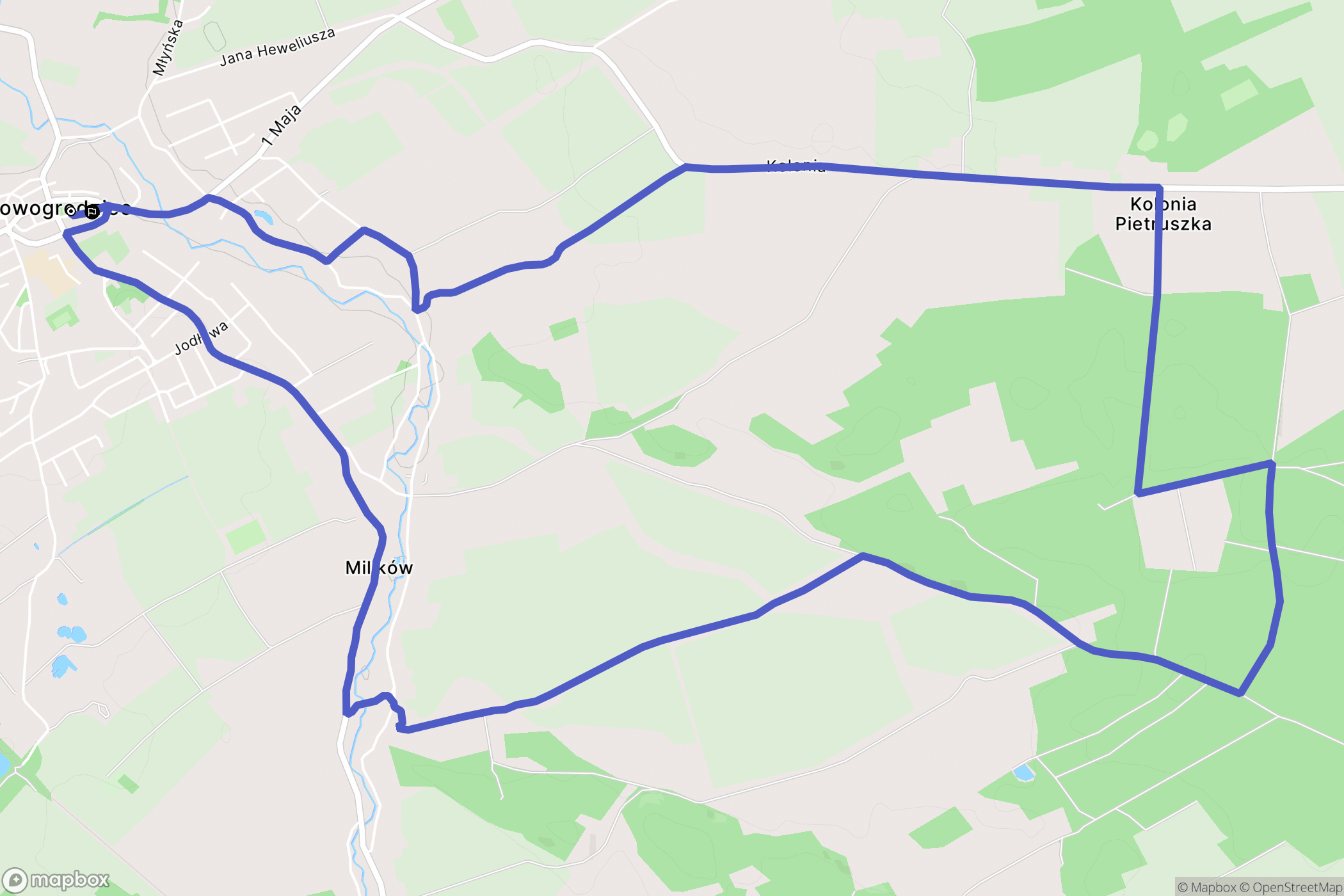Nowogrodziec: mapa trasy - Poland