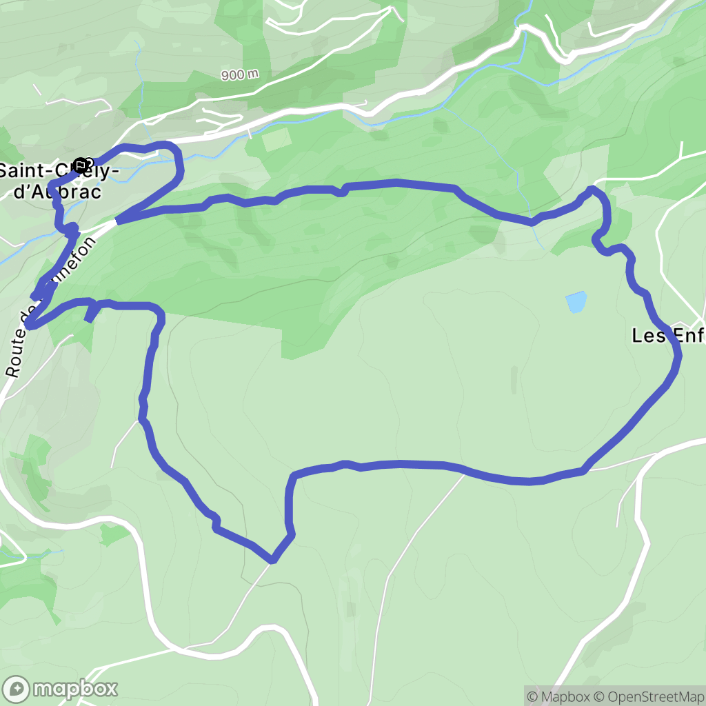 Saint-Chély-d'Aubrac : carte du parcours de randonnée - France