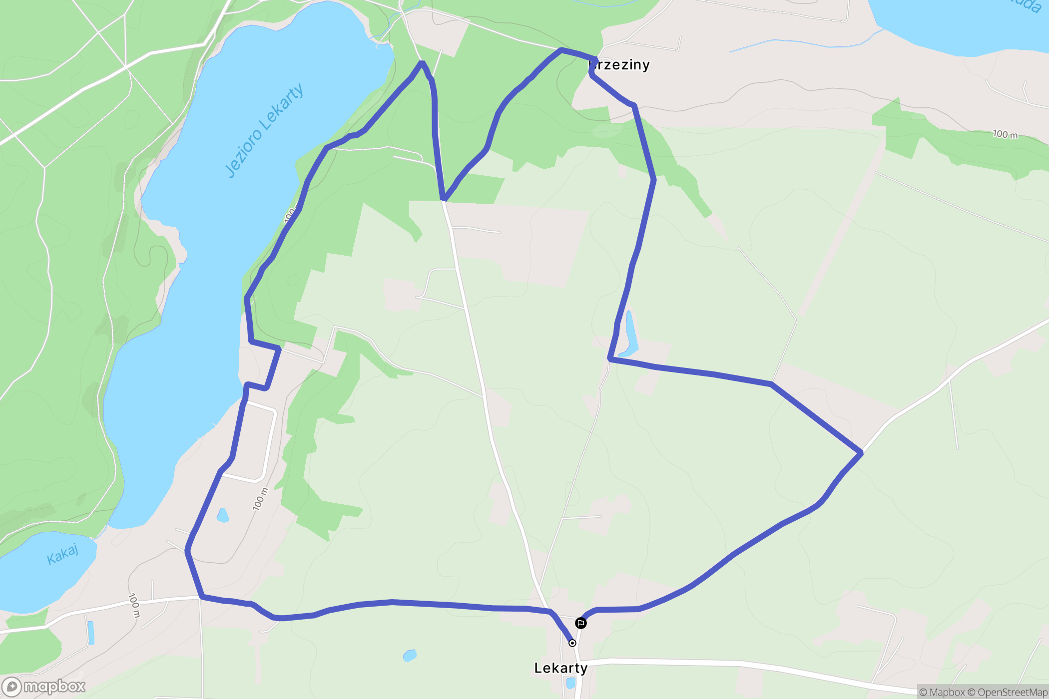 Lekarty: mapa trasy - Poland