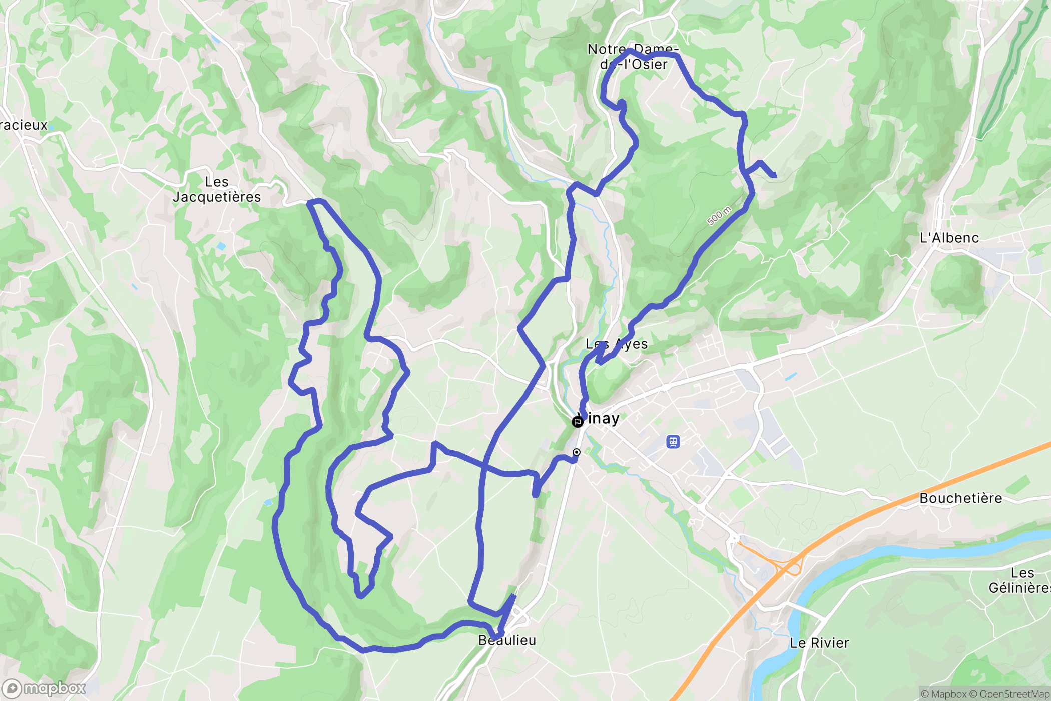 Vinay : carte du parcours de randonnée - France