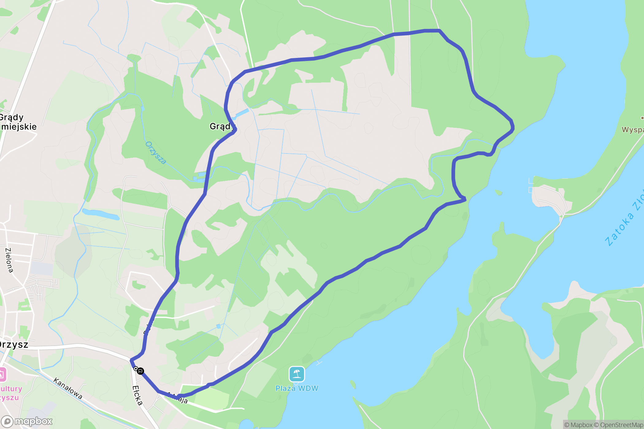 Orzysz: mapa trasy - Poland