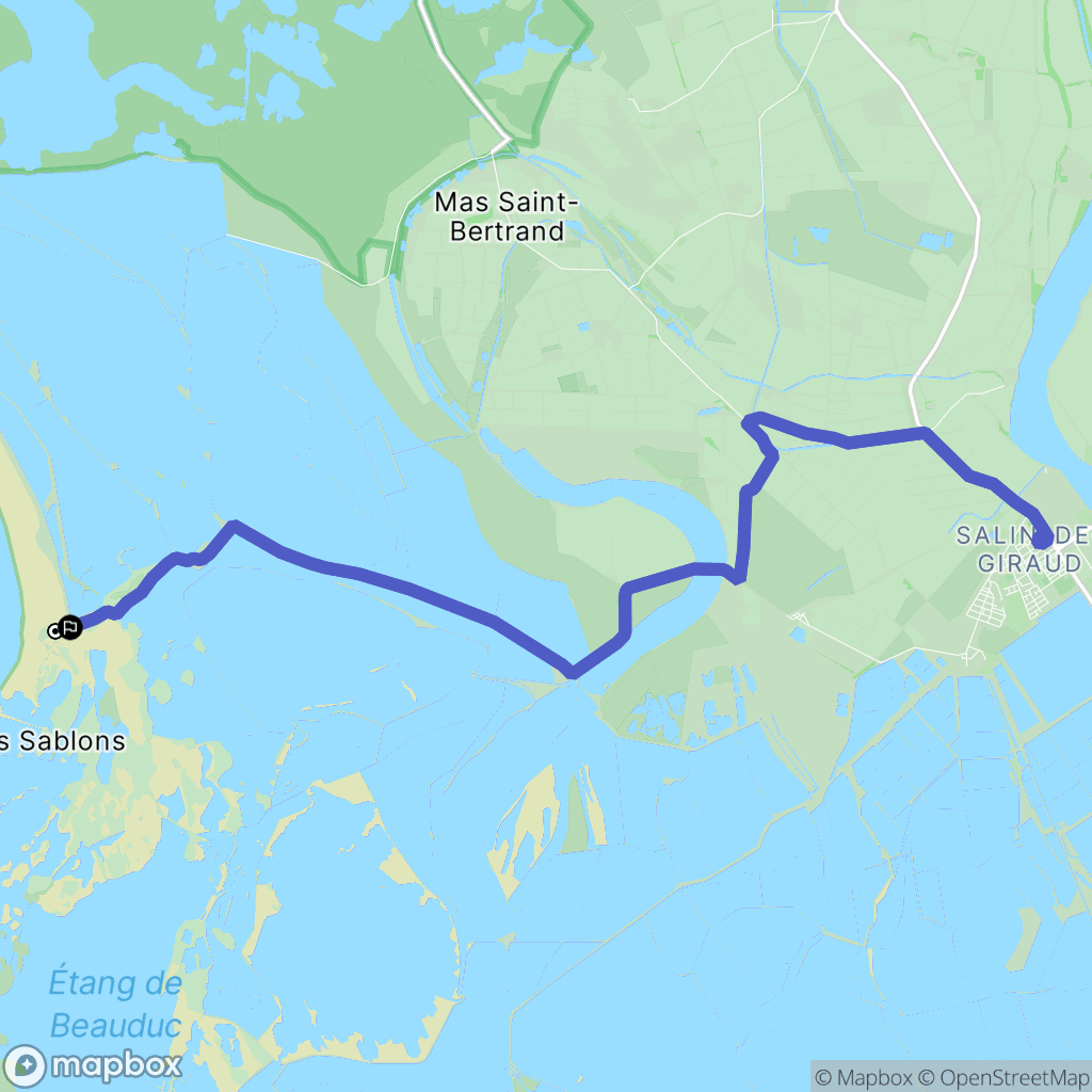 Saintes-Maries-de-la-Mer : carte du parcours de randonnée - France