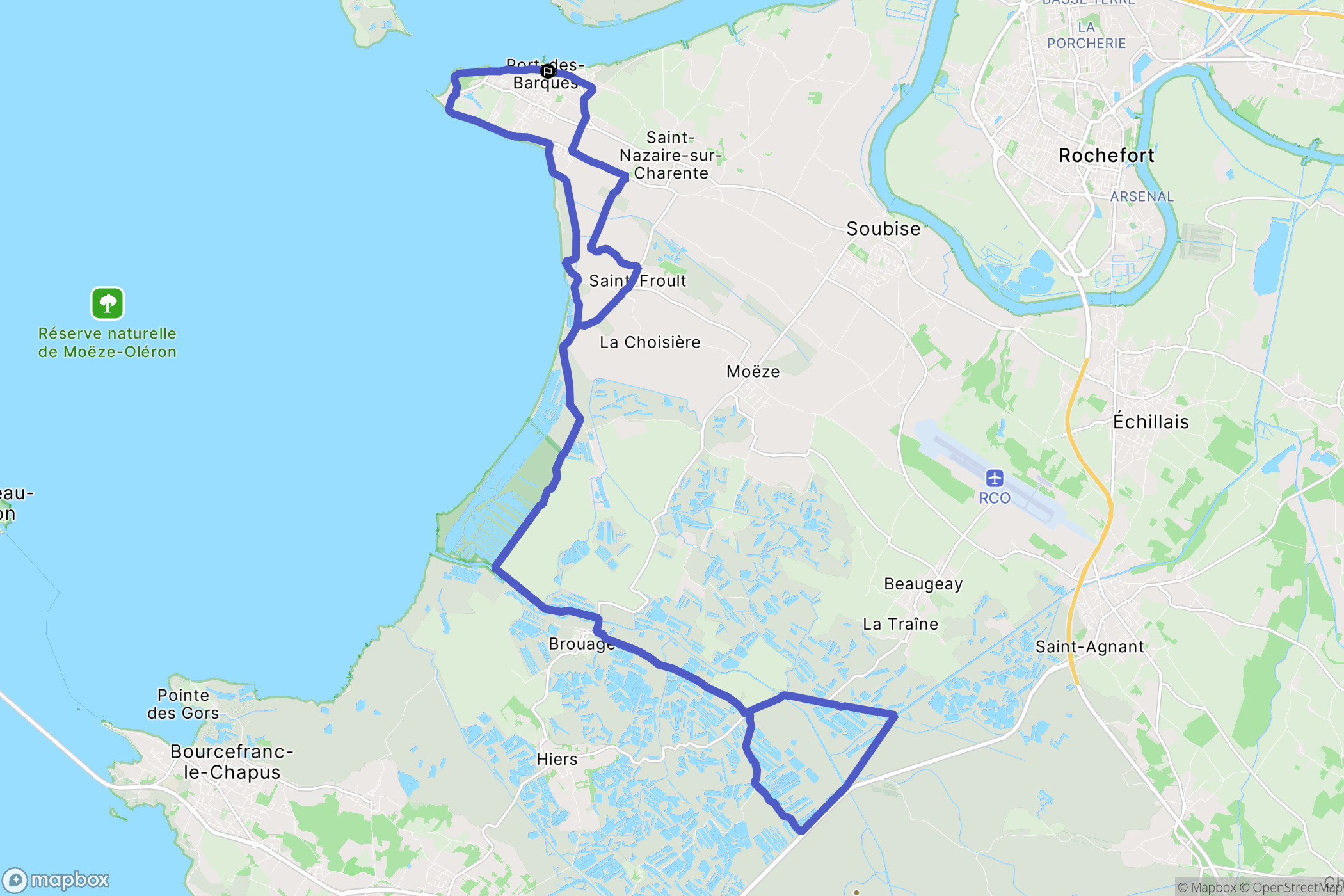 Port-des-Barques : carte du parcours de randonnée - France