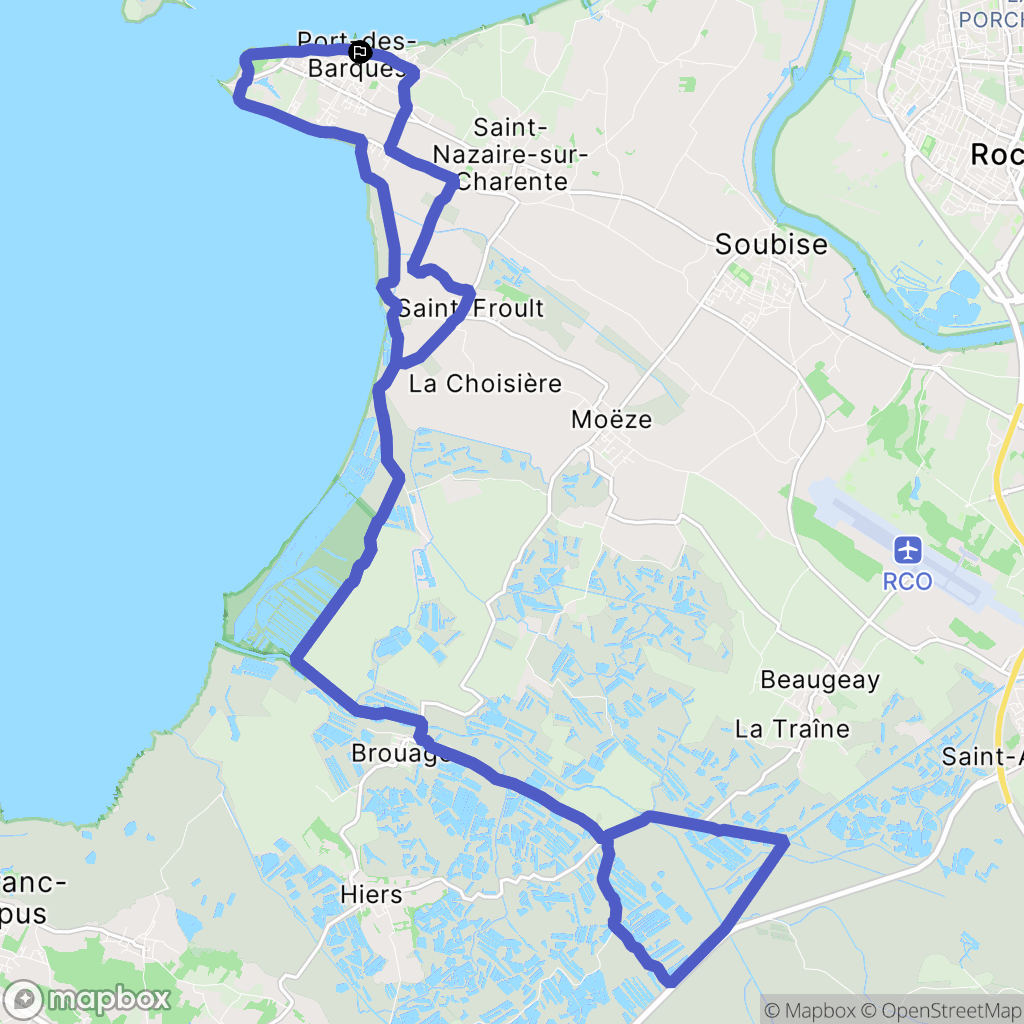 Port-des-Barques : carte du parcours de randonnée - France