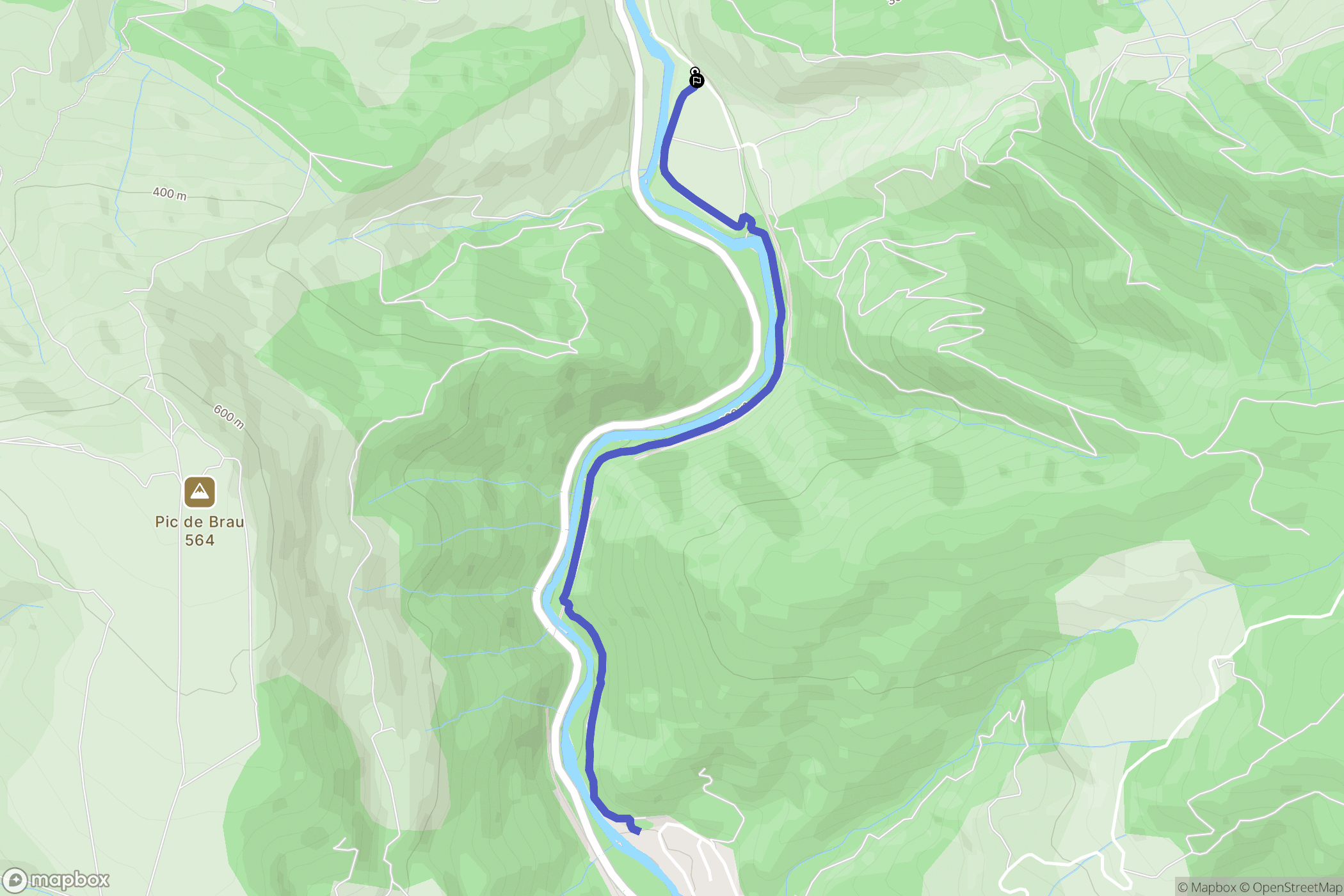 Alet-les-Bains : carte du parcours de randonnée - France