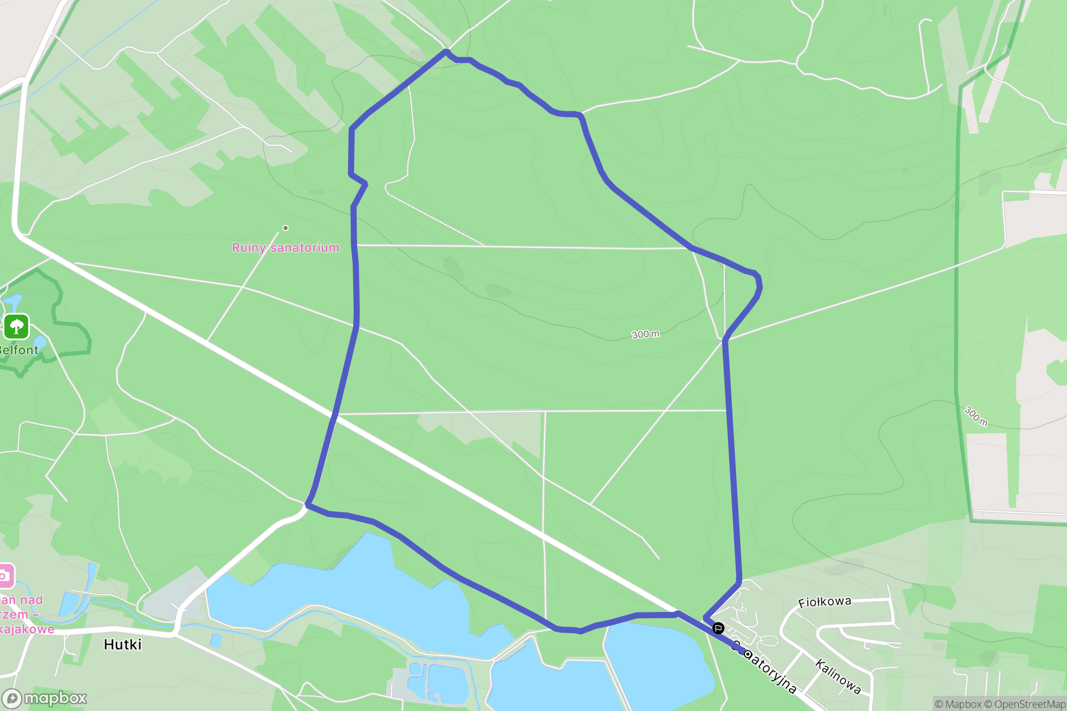 Krasnobród: mapa trasy - Poland