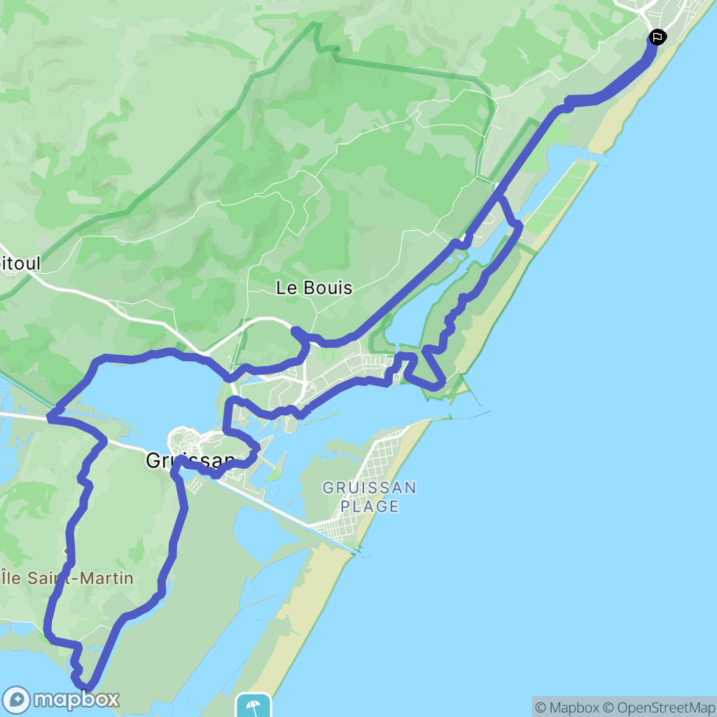 Narbonne : carte du parcours de randonnée - France