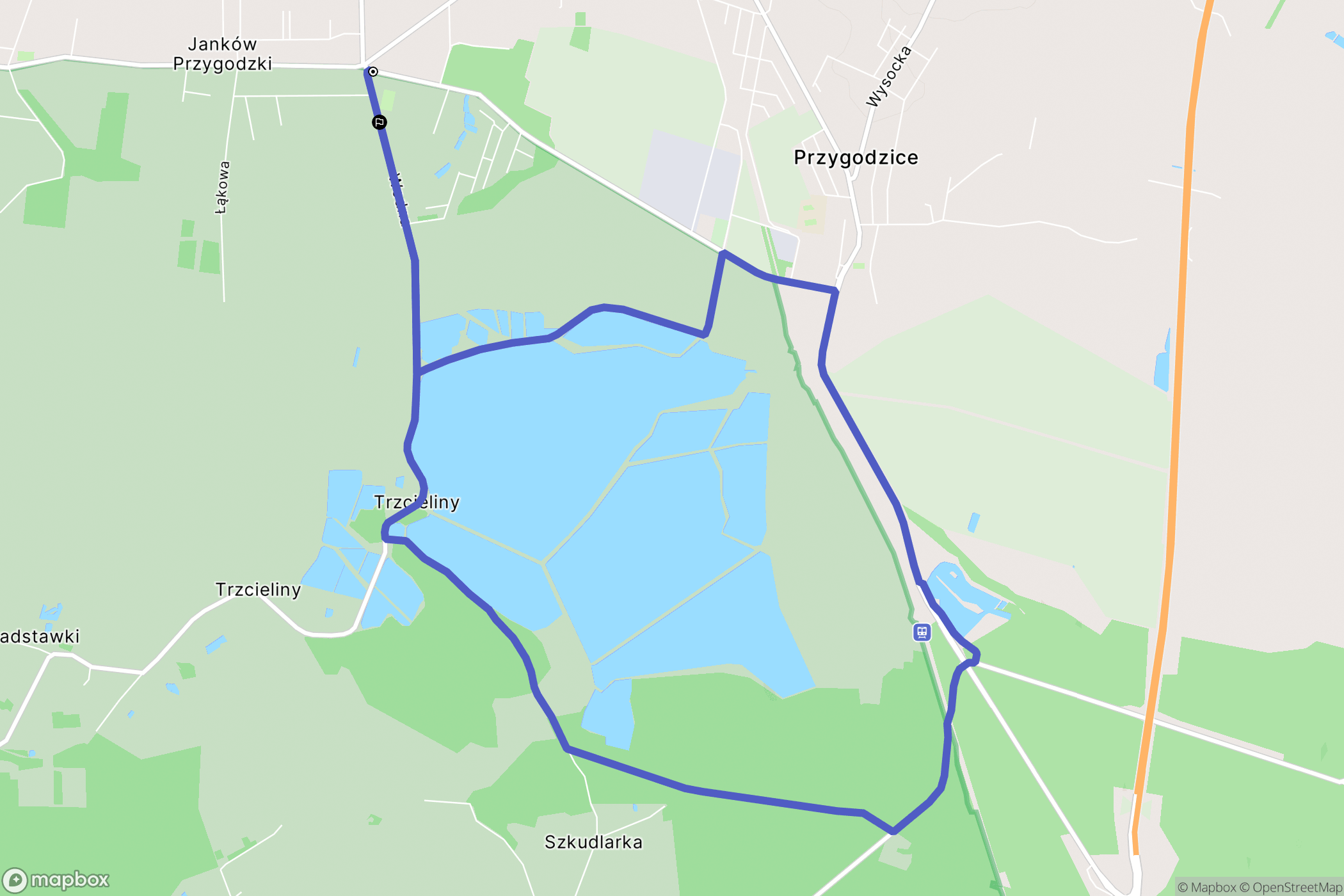 Janków Przygodzki: mapa trasy - Poland
