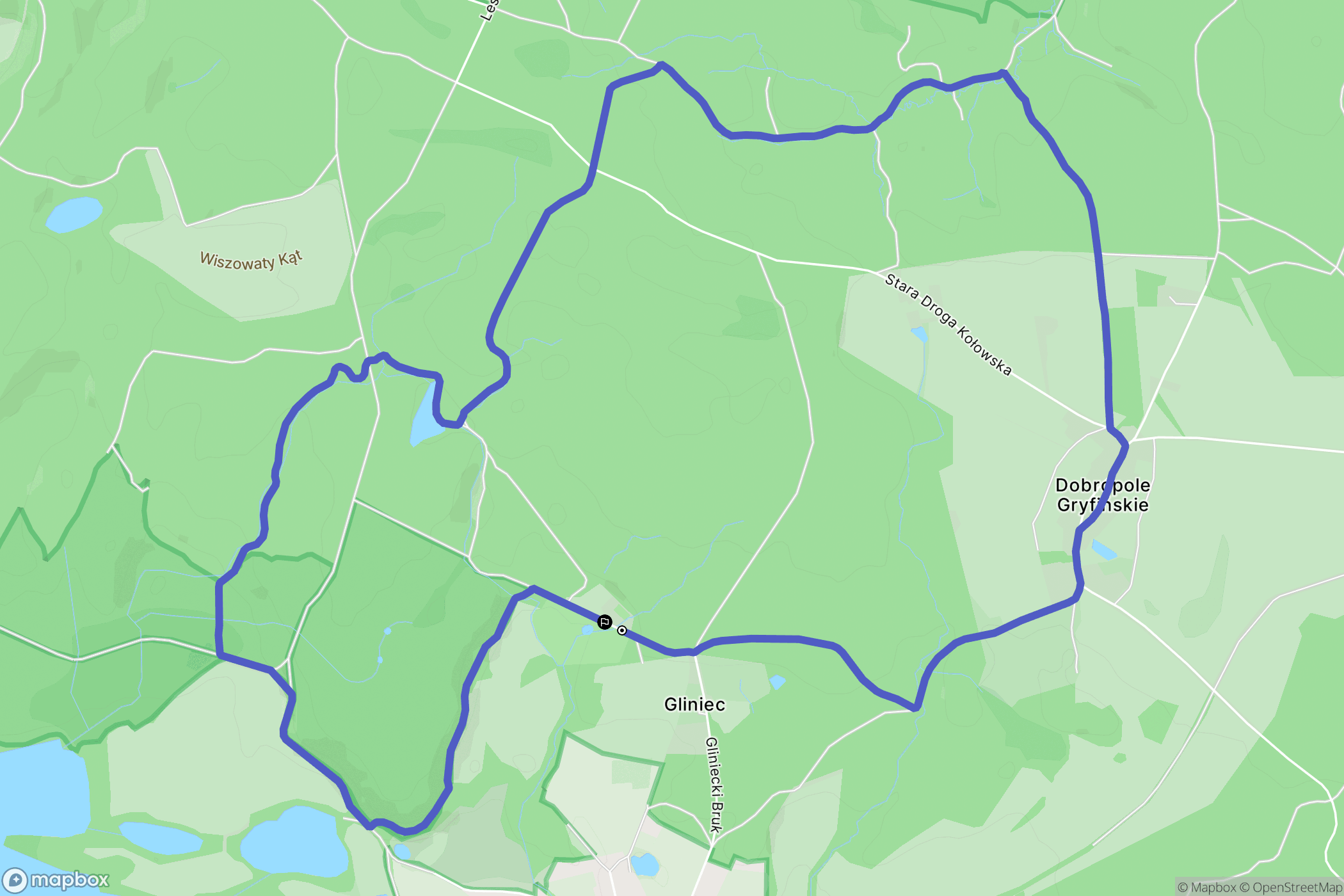 Gliniec: mapa trasy - Poland