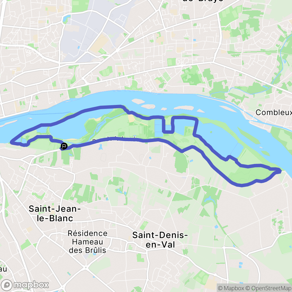 Saint-Jean-le-Blanc : carte du parcours de randonnée - France