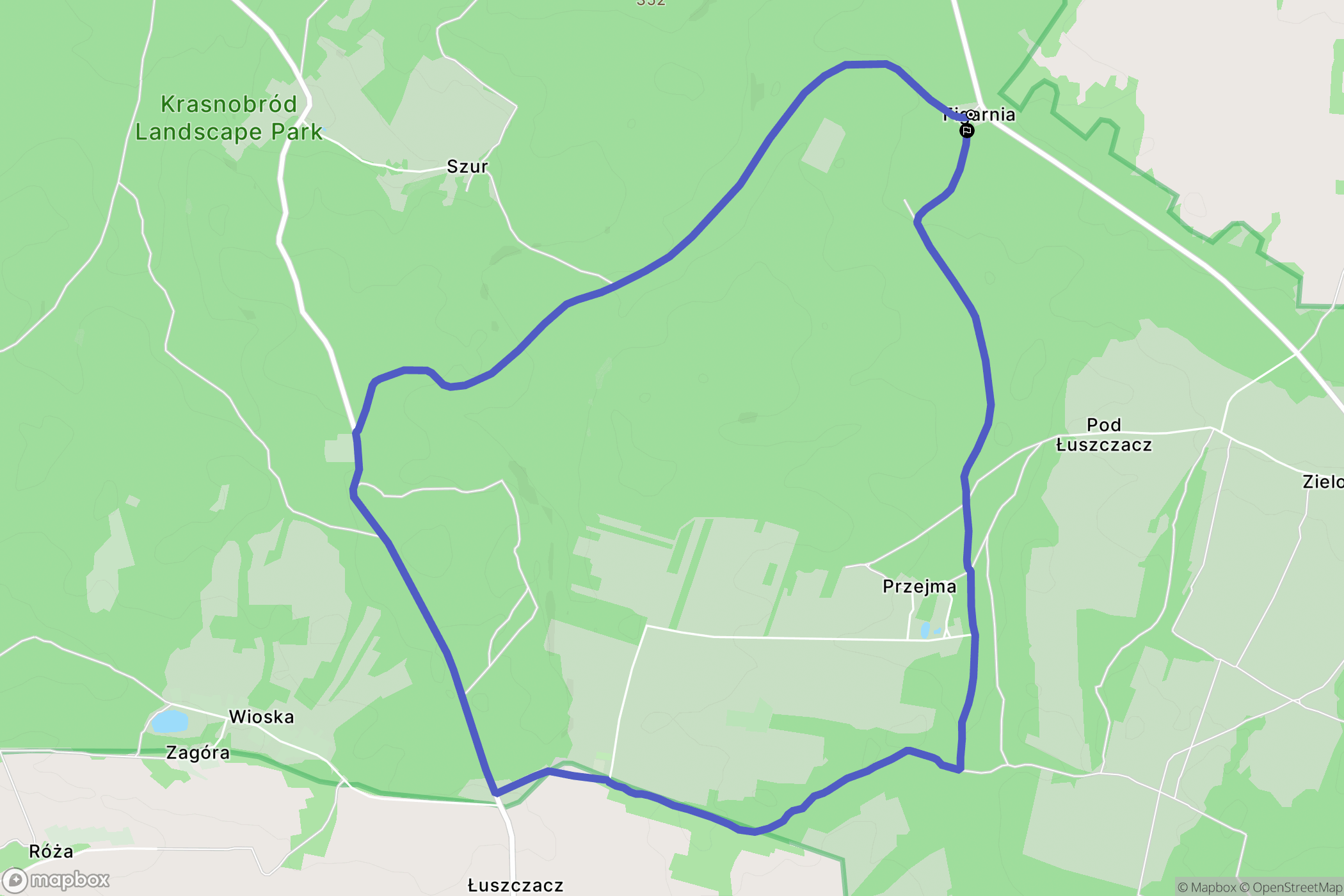 Szur: mapa trasy - Poland