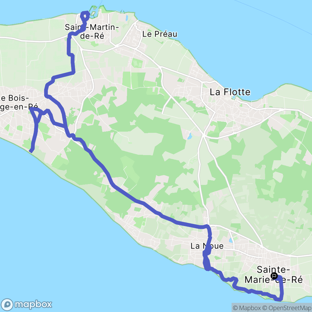 Sainte-Marie-de-Ré : carte du parcours de randonnée - France