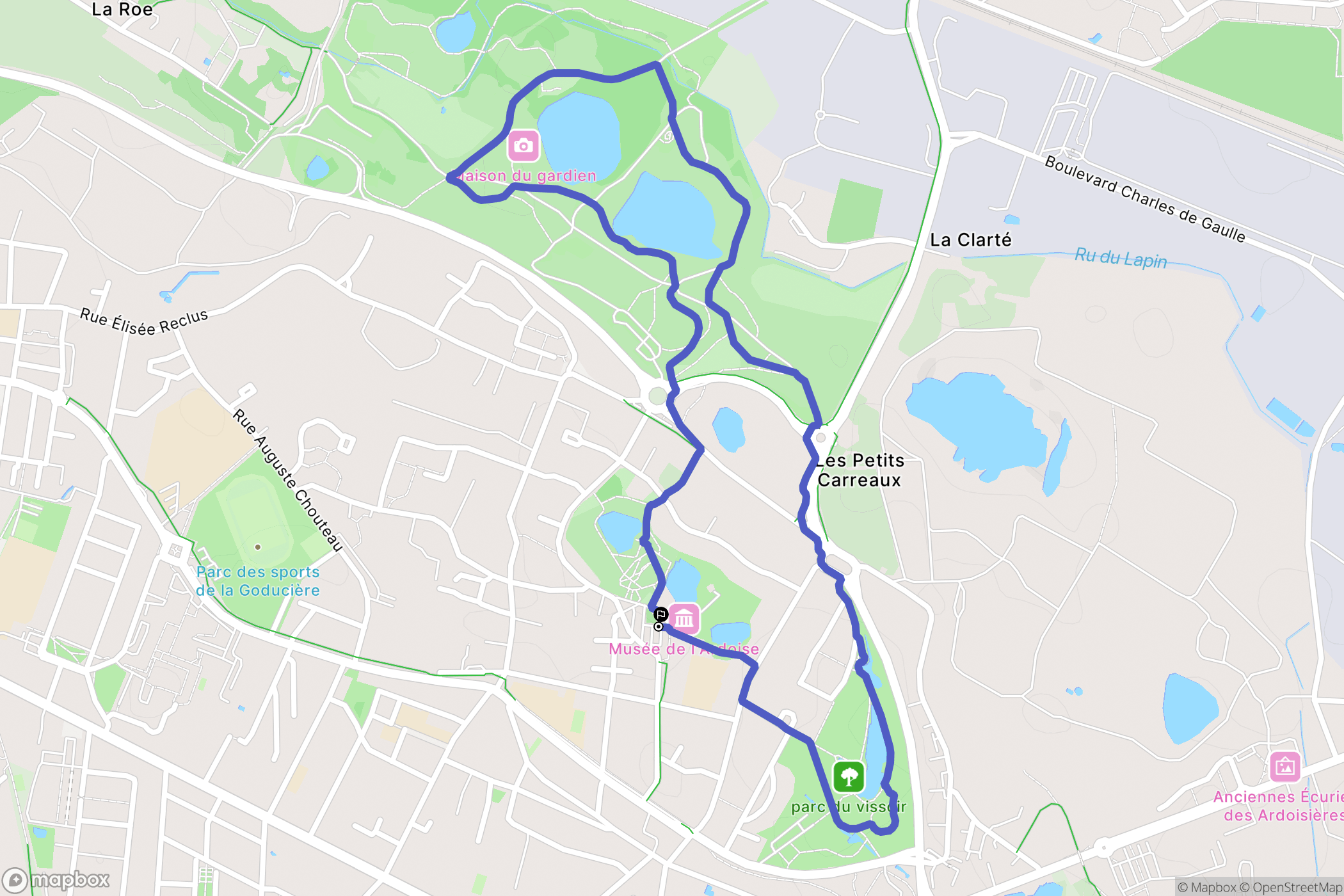 Trélazé : carte du parcours de randonnée - France