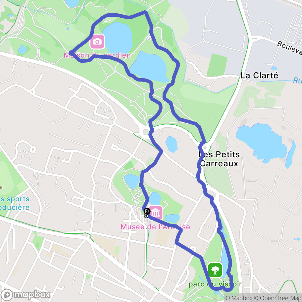 Trélazé : carte du parcours de randonnée - France