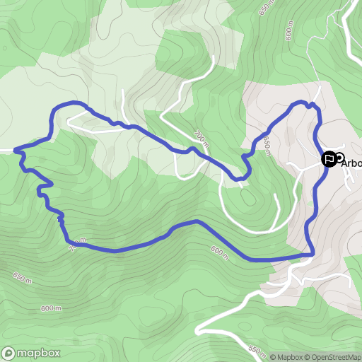 Arbon : carte du parcours de randonnée - France
