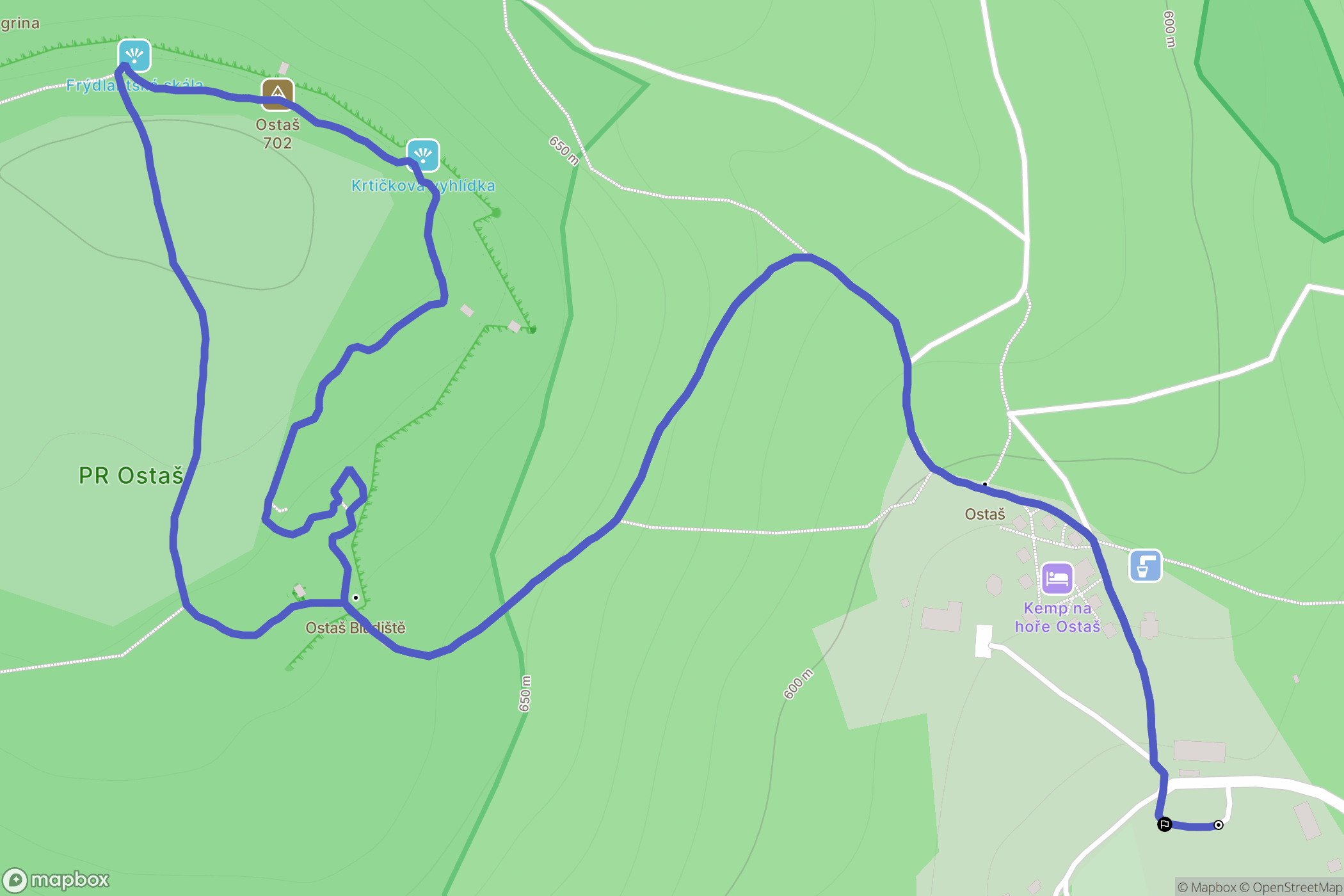 Žďár nad Metují: mapa trasy - Czechia