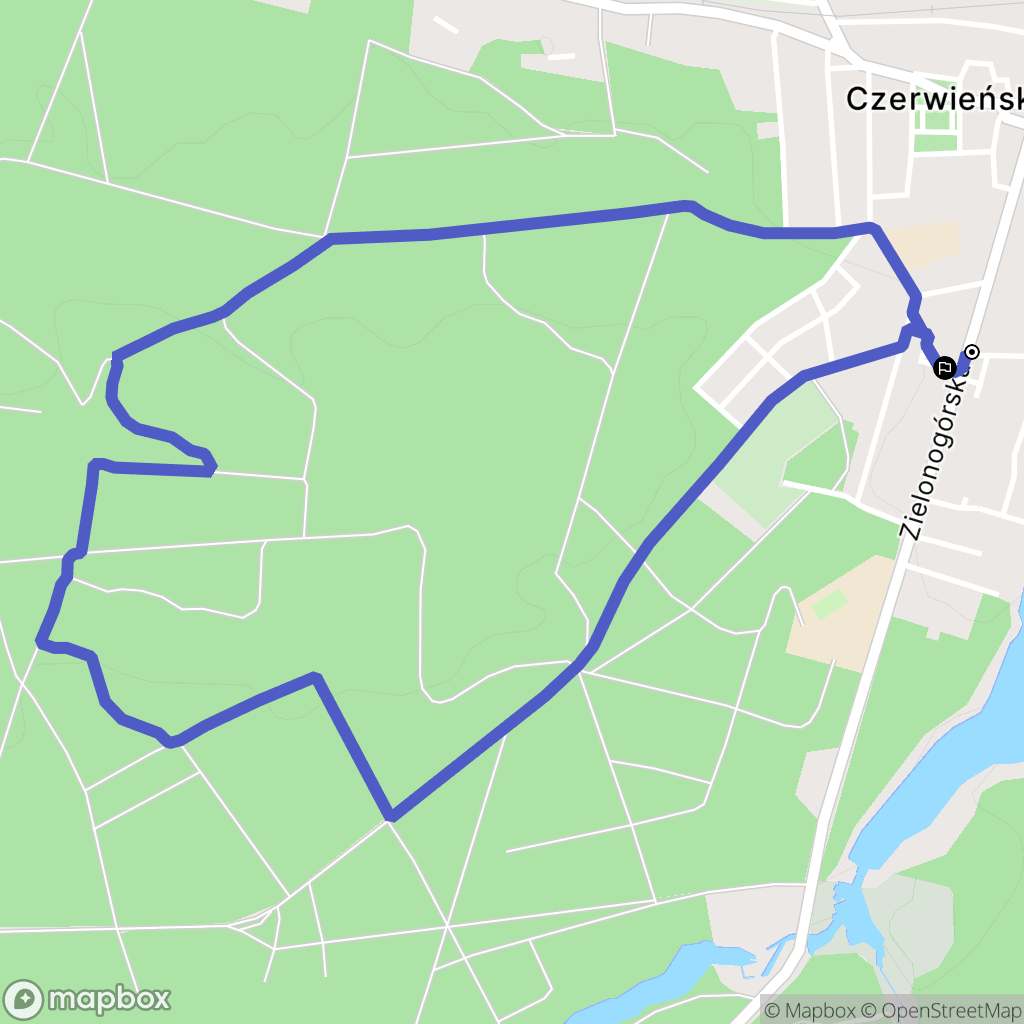 Czerwieńsk: mapa trasy - Poland