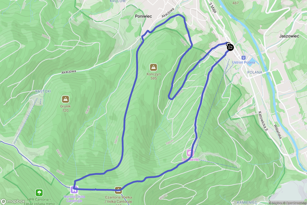 Ustroń: mapa trasy - Poland